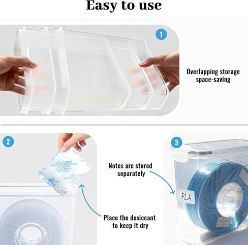 Filament Drying Box, 4 Pack Filament containers. This 3D Printer Filament Storage Box Features a Secure Sealing System that Keeps Them Waterproof and dust-Proof, Keeping Them Organized (4.0 L). in Saudi Arabia