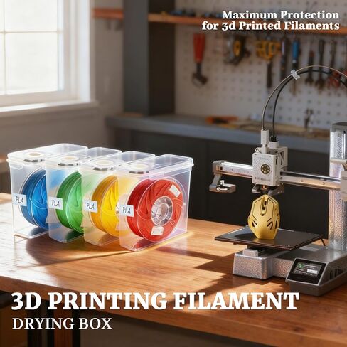 Filament Drying Box, 4 Pack Filament containers. This 3D Printer Filament Storage Box Features a Secure Sealing System that Keeps Them Waterproof and dust-Proof, Keeping Them Organized (4.0 L). in Saudi Arabia
