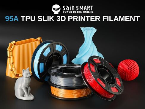 حزمة خيوط SainSmart Silk TPU، خيوط طابعة مرنة 95A TPU ثلاثية الأبعاد، 1.75 مم، دقة الأبعاد +/- 0.03 مم، سطح حريري لامع، حزمة 4 × 250 جم، ذهبي، فضي داكن، أزرق، أحمر in Saudi Arabia