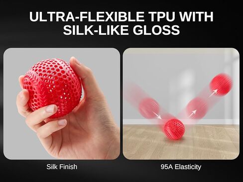 حزمة خيوط SainSmart Silk TPU، خيوط طابعة مرنة 95A TPU ثلاثية الأبعاد، 1.75 مم، دقة الأبعاد +/- 0.03 مم، سطح حريري لامع، حزمة 4 × 250 جم، ذهبي، فضي داكن، أزرق، أحمر in Saudi Arabia