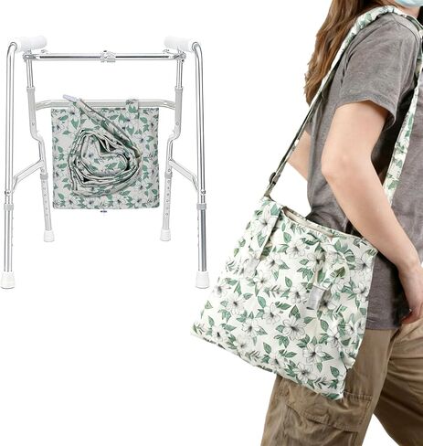 حامل حقيبة تصريف البول، حامل حقيبة القسطرة مع حزام كتف وقاعدة بسحاب، غطاء حقيبة القسطرة وحزام قابل للتعديل، مطبوعات الياسمين، يخفي أكياس تصريف البول حتى 2000 مل in Kuwait