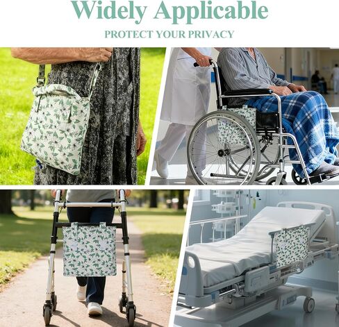 حامل حقيبة تصريف البول، حامل حقيبة القسطرة مع حزام كتف وقاعدة بسحاب، غطاء حقيبة القسطرة وحزام قابل للتعديل، مطبوعات الياسمين، يخفي أكياس تصريف البول حتى 2000 مل in Kuwait