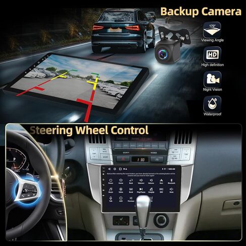 راديو Lexus RX300/RX330/RX350/RX400H 2004-2009 Android 13 - [2+64G] شاشة لمس عالية الدقة 9 بوصة لكزس ستيريو - تشغيل لاسلكي وAndroid Auto، GPS، WiFi، التحكم الصوتي + كاميرا احتياطية AHD + CANBUS in Saudi Arabia