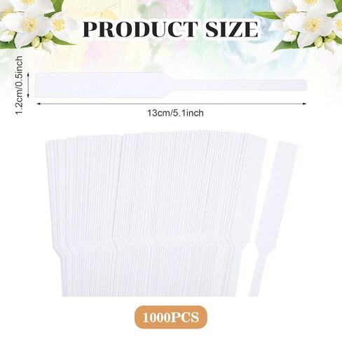 1000 Pieces Fragrance Strips Perfume Tester Strips Disposable White Blotter Essential Oils Paper Tester for Aromatherapy Testing Fragrances Scents,13 * 1.2 cm/5.1 * 0.5 Inches in Saudi Arabia