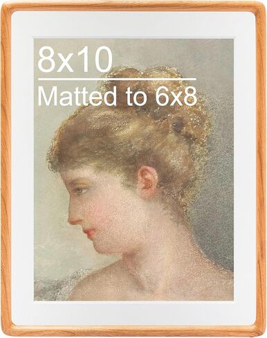 Natural Walnut Wood 10x10 Picture Frame - Includes 2mm Beveled Mat Opening 5.5x5.5/7.5x7.5 for 6x6/8x8 Photo - Wall Gallery Tabletop Photo Poster Frame in Saudi Arabia