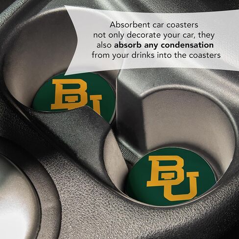 Desert Cactus Baylor University Car Cup Coaster Bears Absorbent Sandstone Car Cup Coasters Set of 2 (Design A) in Saudi Arabia
