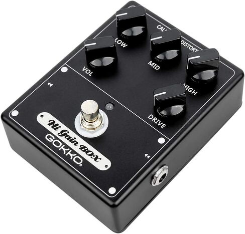 GOKKO Hi-Gain Box Distortion Pedal - California Mesa Boogie Amp Simulation | 5 Control Knobs for Custom Tone Shaping | All-Analog Overdrive | 9V DC Power Supply in Kuwait
