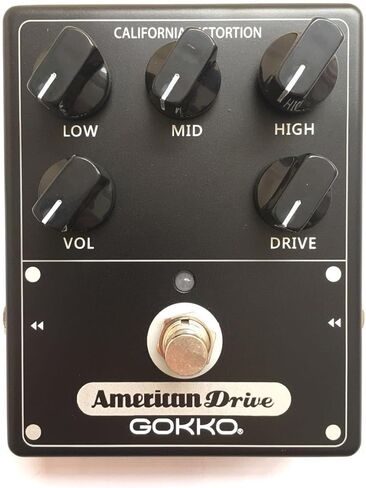 GOKKO Hi-Gain Box Distortion Pedal - California Mesa Boogie Amp Simulation | 5 Control Knobs for Custom Tone Shaping | All-Analog Overdrive | 9V DC Power Supply in Kuwait