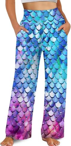 Biyejit Womens High Waisted Wide Leg Pants with Pockets Buttery Soft Yoga Lounge Pant Comfy Casual Sweatpants Pajamas Pants in Saudi Arabia
