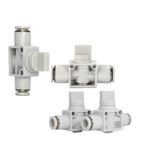 صمام تشغيل/إيقاف هوائي يعمل يدويًا (الموديل: PHV08/06/10/12) أنبوب موصل سريع مستقيم من خلال 1 قطعة (PHA06A) in Kuwait