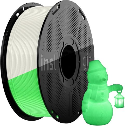 Inslogic Glow in the Dark Filament 1.75mm, 1kg (2.2lbs) Neatly Wound Luminous PLA 3D Printer Filament 1.75mm Dimensional Accuracy +/- 0.02mm, Prints Easily on Most FDM 3D Printers(Green) in Saudi Arabia