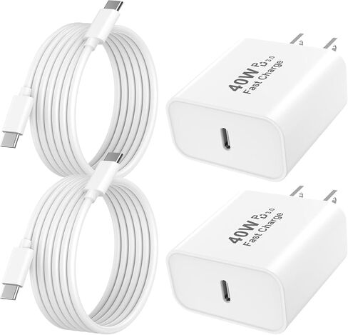 iPhone 17 16 15 Charger Fast Charging, 2 Pack 40W USB C iPhone 17 16 15 Pro Max Charger Block & 6FT Type C Charging Cable Cord for iPhone 17/Air/17 Pro/17 Pro Max/16/16 Pro/16 Pro Max/15/15 Pro Max in Kuwait