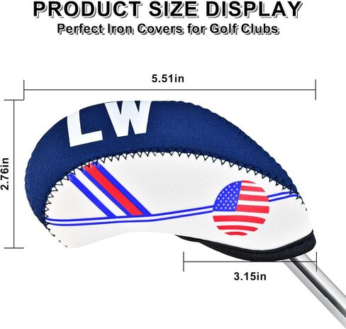 أغطية نادي الجولف بعلم الولايات المتحدة، مجموعة أغطية رأس من النيوبرين الفاخر مكونة من 11 قطعة، مجموعة أغطية رأس حديد الجولف، أغطية واقية للمكاوي in Kuwait