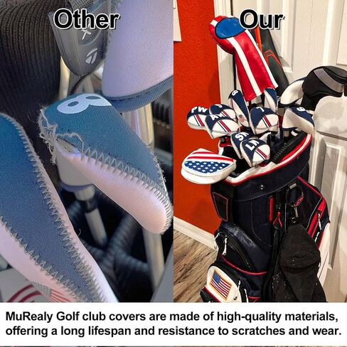 أغطية نادي الجولف بعلم الولايات المتحدة، مجموعة أغطية رأس من النيوبرين الفاخر مكونة من 11 قطعة، مجموعة أغطية رأس حديد الجولف، أغطية واقية للمكاوي in Kuwait