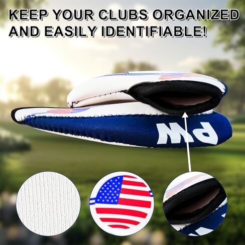 أغطية نادي الجولف بعلم الولايات المتحدة، مجموعة أغطية رأس من النيوبرين الفاخر مكونة من 11 قطعة، مجموعة أغطية رأس حديد الجولف، أغطية واقية للمكاوي in Kuwait