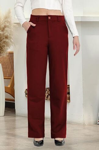 Womens Dress Pants Flare Leggings Work Office Pants Wide Leg Slacks High Waist Bootcut Business Trousers in Saudi Arabia