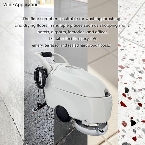 110V Commercial Auto Floor Scrubber Machine - 16.3" (415mm) Brush, 14.3 Gallons Dual Tanks, 1750m²/h Cleaning Rate, Commercial Floor Polisher Cleaning Machine for Tile, Marble, Epoxy in Saudi Arabia