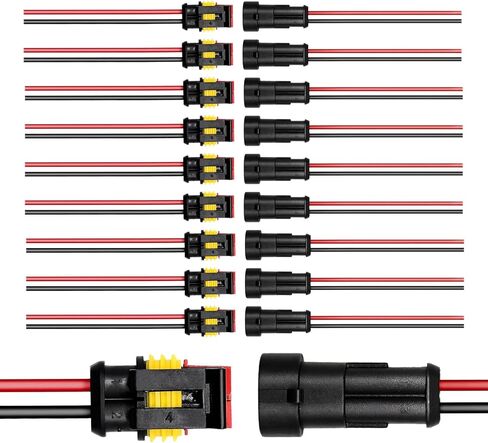 5 PCS 2 PIN Way موصل الأسلاك الكهربائية ، مجموعة مقبس المكونات الكهربائية للذكور والإناث ، 2 WIR in Kuwait