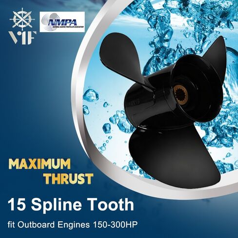 VIF OEM Upgrade 14x23 Aluminum Boat Propeller Compatible for Yamaha 150hp 175hp 200hp 220hp 225hp 250hp 300hp F150 F175 F200 F225 Outboard Engines,15 Tooth,Rh in Kuwait