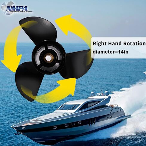 VIF OEM Upgrade 14x23 Aluminum Boat Propeller Compatible for Yamaha 150hp 175hp 200hp 220hp 225hp 250hp 300hp F150 F175 F200 F225 Outboard Engines,15 Tooth,Rh in Kuwait