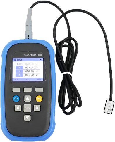 مقياس مغناطيسي ثلاثي المحاور لبوابة التدفق المغناطيسية السطحية الضعيفة لاختبار المجال المغناطيسي مقياس تسلا مقياس غاوس مع مستشعر بوابة التدفق ثلاثي المحاور الفئة 1 المدى من 0 إلى 100μT الدقة 10nT واجهة USB μT mG وحدة التبديل in Kuwait