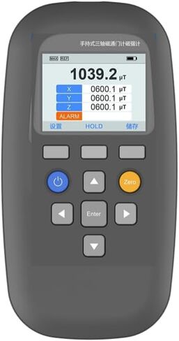 مقياس مغناطيسي ثلاثي المحاور لبوابة التدفق المغناطيسية السطحية الضعيفة لاختبار المجال المغناطيسي مقياس تسلا مقياس غاوس مع مستشعر بوابة التدفق ثلاثي المحاور الفئة 1 المدى من 0 إلى 100μT الدقة 10nT واجهة USB μT mG وحدة التبديل in Kuwait