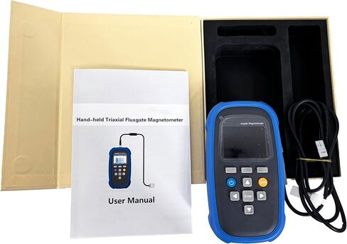 مقياس مغناطيسي ثلاثي المحاور لبوابة التدفق المغناطيسية السطحية الضعيفة لاختبار المجال المغناطيسي مقياس تسلا مقياس غاوس مع مستشعر بوابة التدفق ثلاثي المحاور الفئة 1 المدى من 0 إلى 100μT الدقة 10nT واجهة USB μT mG وحدة التبديل in Kuwait