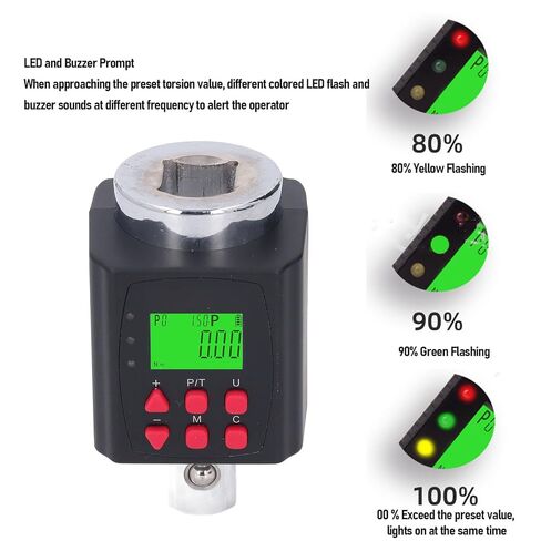 Luocute Digital Torsion Meter 3/4 Inch Adapter, HD LCD Display, Hold and Track Mode, 10 Preset Values, 500 Data Storage in Saudi Arabia