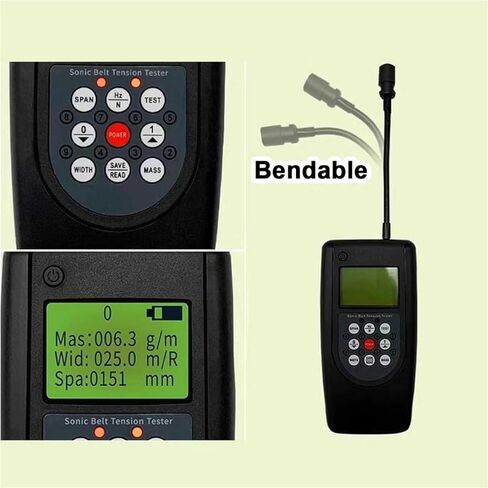 جهاز قياس شد الحزام الصوتي، مقياس شد الحزام الصوتي، مع شاشة LCD بإضاءة خلفية، نطاق التردد 10 هرتز - 680 هرتز، مسبار اتجاه قابل للتعديل، اكتشاف سريع، لأحزمة V متعددة الأضلاع in Kuwait
