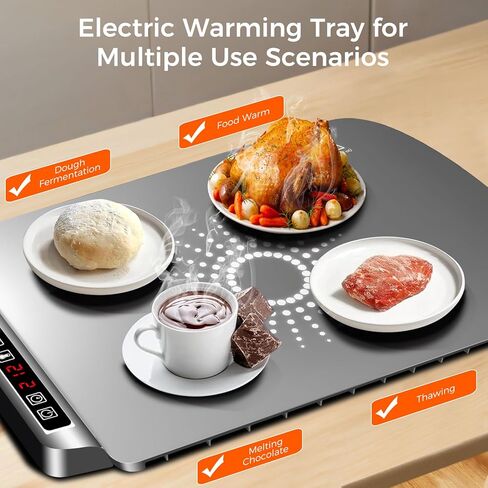 بساط تدفئة للطعام، صينية تدفئة كهربائية مع 5 مستويات لدرجة الحرارة ومؤقت قابل للتعديل، بساط تدفئة الطعام يسخن بسرعة، جهاز تدفئة الطعام قابل للطي لبوفيه الحفلات، هدايا تدفئة المنزل in Kuwait