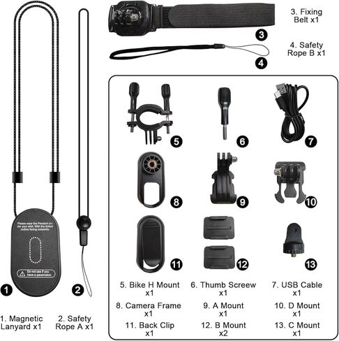 كاميرا الجسم المصغرة HD 1080P كاميرا الحركة بالإبهام، كاميرا الجسم القابلة للارتداء مع بطاقة 64 جيجابايت للرؤية الليلية 0.9 بوصة عرض قلادة مغناطيسية، كاميرا POV كاميرا جيب صغيرة كاميرا رياضية محمولة للحيوانات الأليفة مدونات الفيديو لركوب الدراجات in Kuwait
