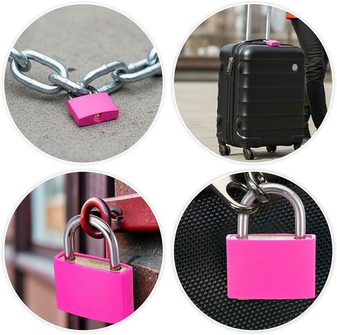 2Pcs Gym Locker Lock with Key, Large Pink Heavy Duty Waterproof Padlocks Aluminum Locker Lock, Waterproof Padlock for Shed Gate Small Cabinets Drawers in Saudi Arabia