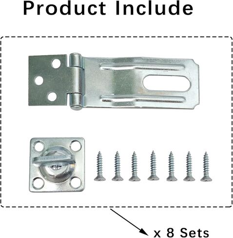 مزلاج أمان دوار مقاس 3-1/2 بوصة، قفل مزلاج بمشبك للباب مع مقبض ملتوي للسياج والبوابة والكابينة، 8 عبوات in Kuwait