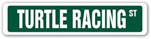 Turtle Racing Street Sign Sticker Decal Race Racer Competition Shell Food Supplies Gift Sticker 2"x8.2" in Saudi Arabia