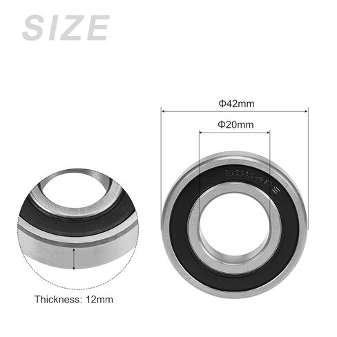 محامل كروية ذات أخدود عميق من METALLIXITY (6004-2RS، 20 مم × 42 مم × 12 مم) قطعتان، محامل صناعية مزدوجة الغلق من الفولاذ الكروم - للمحرك الصناعي الصغير in Kuwait