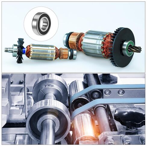 محامل كروية ذات أخدود عميق من METALLIXITY (6004-2RS، 20 مم × 42 مم × 12 مم) قطعتان، محامل صناعية مزدوجة الغلق من الفولاذ الكروم - للمحرك الصناعي الصغير in Kuwait