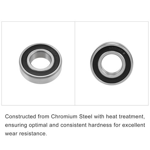 محامل كروية ذات أخدود عميق من METALLIXITY (6004-2RS، 20 مم × 42 مم × 12 مم) قطعتان، محامل صناعية مزدوجة الغلق من الفولاذ الكروم - للمحرك الصناعي الصغير in Kuwait