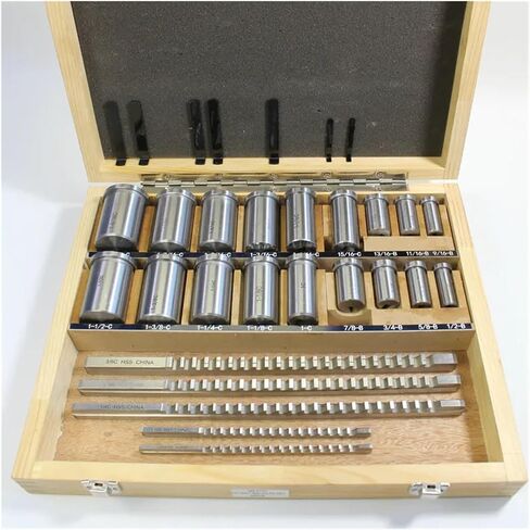 مجموعة Keyway Broach، 30 قطعة من مجموعة Keyway Broach، مقاس بوصة 5 قطع من الدبابيس 1/2in-1-1/2in 18 قطعة البطانات و7 قطع حشوات HSS Keyway Tool in Saudi Arabia