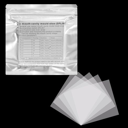 Vacuum Forming Plastic Sheets 10 Pieces, 2.0 MM Soft Bubble-Resistant Thermoforming Dental Sheet, Square Dental Splint Material for Vacuum Forming Machine 5 x 5 Inch in Saudi Arabia