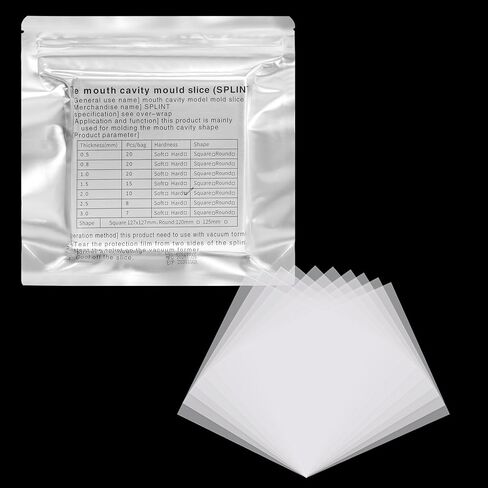 Vacuum Forming Plastic Sheets 10 Pieces, 2.0 MM Soft Bubble-Resistant Thermoforming Dental Sheet, Square Dental Splint Material for Vacuum Forming Machine 5 x 5 Inch in Saudi Arabia