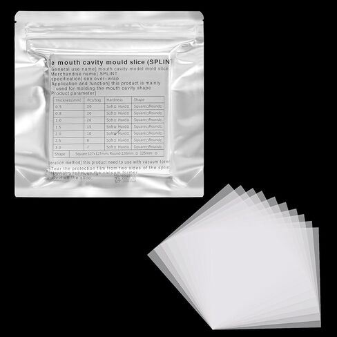 Vacuum Forming Plastic Sheets 10 Pieces, 2.0 MM Soft Bubble-Resistant Thermoforming Dental Sheet, Square Dental Splint Material for Vacuum Forming Machine 5 x 5 Inch in Saudi Arabia