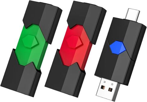 محرك فلاش USB C سعة 256 جيجابايت - JUANWE USB 3.1، محرك إبهام بسرعة نقل عالية 150 ميجابايت/ثانية، محرك أقراص USB من النوع C ومنافذ مزدوجة، 256 جيجابايت × 1، أزرق in Kuwait