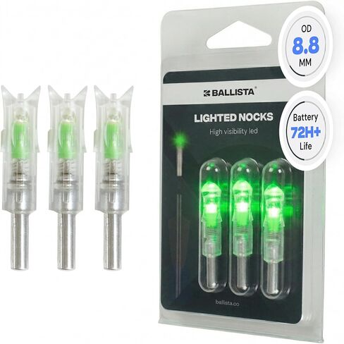 BALLISTA 8.8 مم مضاءة لمسامير القوس والنشاب معرف 0.300 بوصة - نقاط سهم LED عالية الوضوح - أخضر، أحمر، أصفر، أزرق - عمر بطارية يزيد عن 72 ساعة in Kuwait