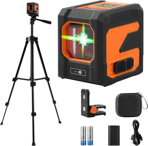 Laser Level Self Leveling with Tripod -100Ft Green Cross Line -Leveler Tool for Picture Hanging,Construction and Renovation (130°) in Saudi Arabia