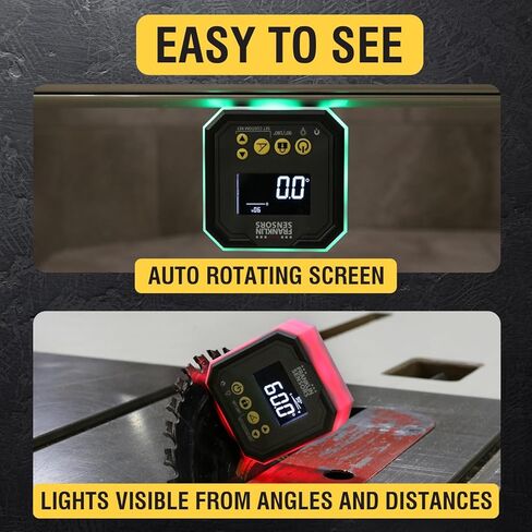 Franklin Sensors Light Cube, Digital Angle Gauge and Level, Turns Green When Level and Blue at Custom Reference Angles, Finds and Measures at 0 – 90 and 0 – 180 Degrees (No Case) in Saudi Arabia