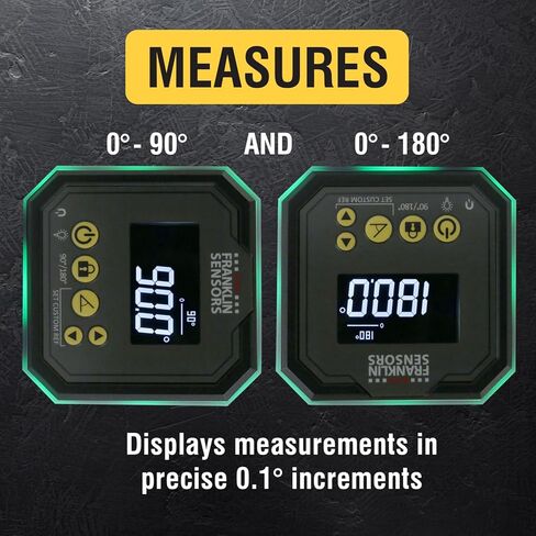 Franklin Sensors Light Cube, Digital Angle Gauge and Level, Turns Green When Level and Blue at Custom Reference Angles, Finds and Measures at 0 – 90 and 0 – 180 Degrees (No Case) in Saudi Arabia