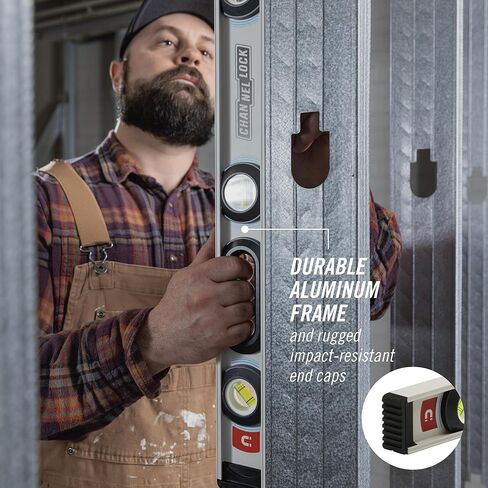 CHANNELLOCK 24 بوصة، مستوى I-Beam من الألومنيوم المغناطيسي بدرجة احترافية مع 3 قوارير، 5100-0024M in Saudi Arabia