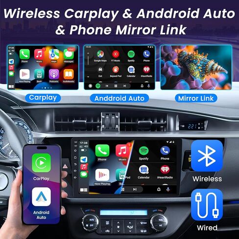 4 Core+64G ROM Car Radio Stereo for Toyota Corolla 2014 2015 2016: 10 Inch 1280x800 HD Touchscreen Car Stereo Upgrade with Wireless Carplay Android Auto Bluetooth 5G WiFi GPS FM Backup Camera SWC in Saudi Arabia