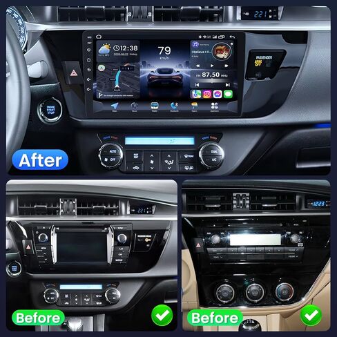 4 Core+64G ROM Car Radio Stereo for Toyota Corolla 2014 2015 2016: 10 Inch 1280x800 HD Touchscreen Car Stereo Upgrade with Wireless Carplay Android Auto Bluetooth 5G WiFi GPS FM Backup Camera SWC in Saudi Arabia