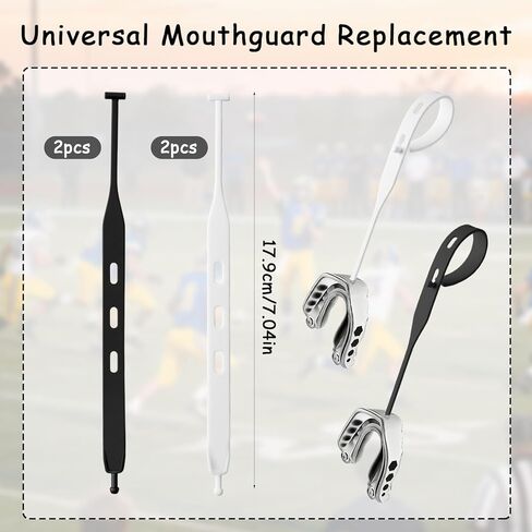 Mouth Guard Straps - 4 PCS Universal Replacement Tethers for Football, Rugby, Hockey & Basketball,Rugby-MouthGuard Strap, Football Mouth Guard Tether Sports Mouthpiece Accessories for Teens & Adults in Saudi Arabia